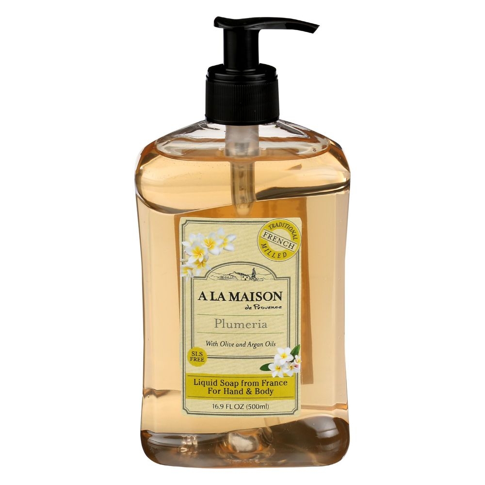 A La Maison Plumeria French Liquid Soap, 16.9 Fluid Ounce