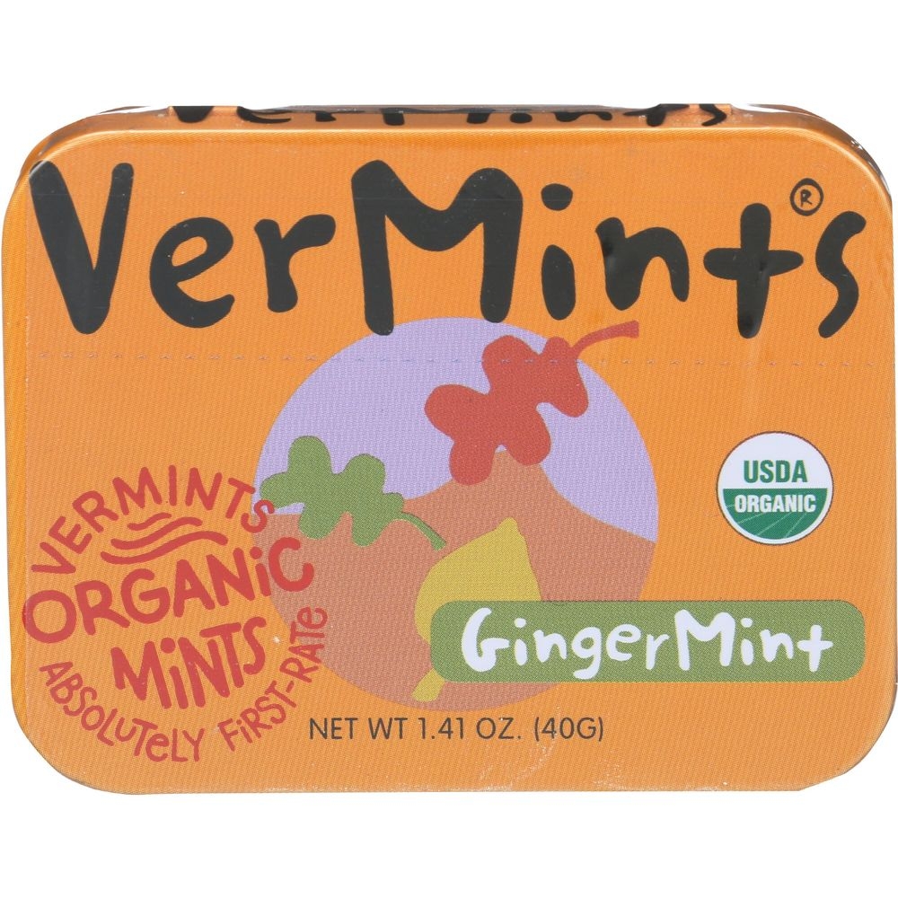 Vermints Organic GingerMint Breath Mints, 1.41 Ounce -- 6 per case
