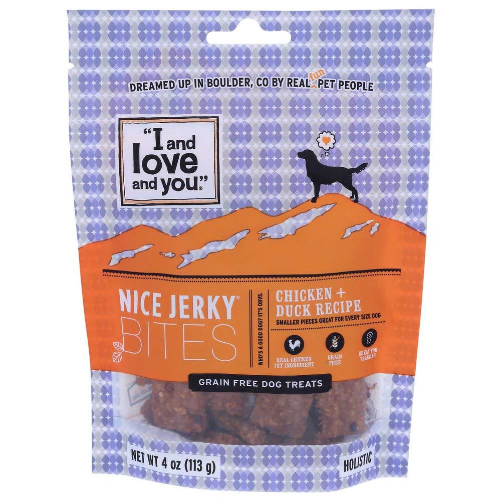 I and Love and You Nice Jerky Chicken and Duck Dog Treats, 4 Ounce -- 6 per case