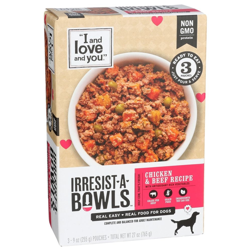 I and Love and You Irresist-A-Bowl Chicken and Beef Wet Dog Food, 9 Ounce -- 6 per case