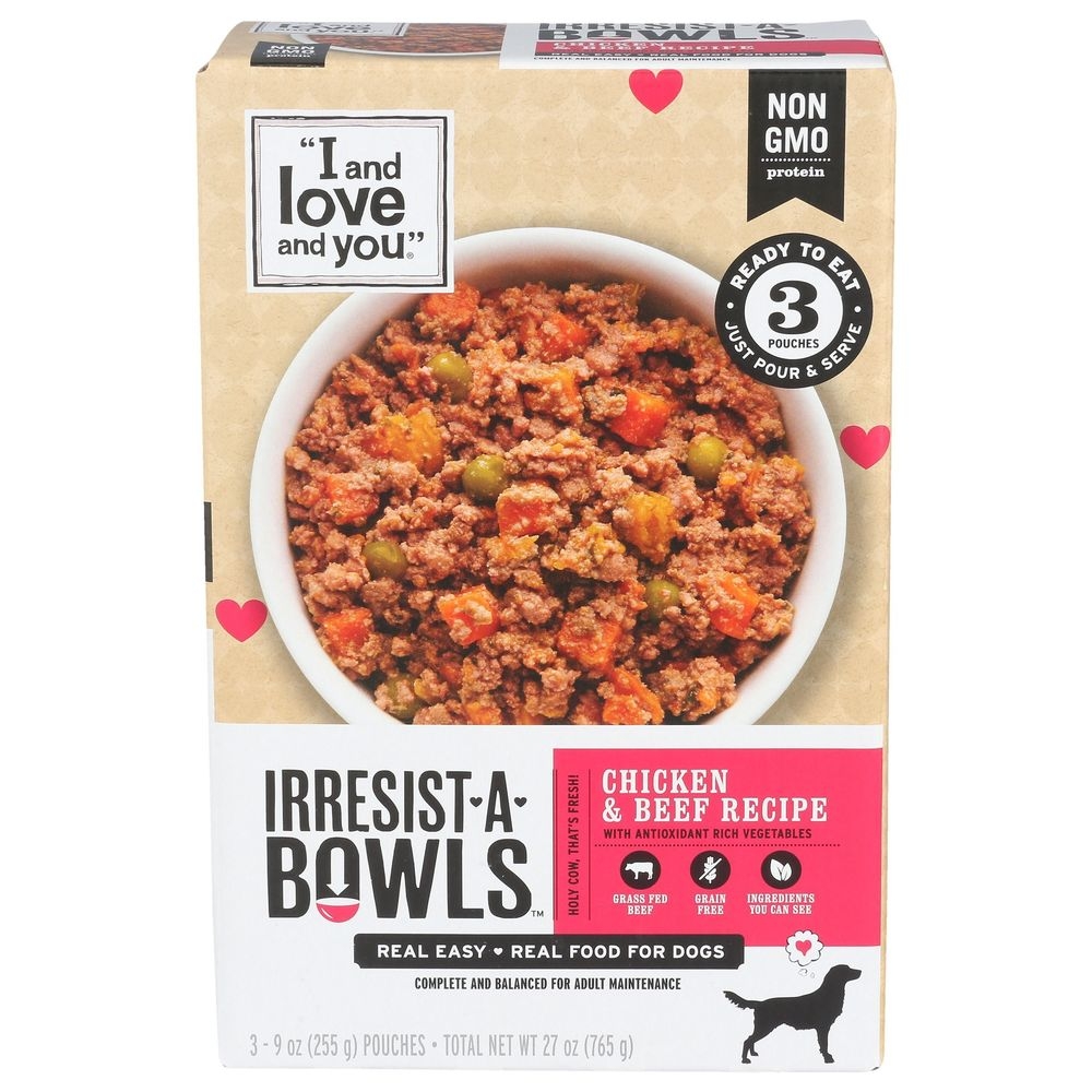 I and Love and You Irresist-A-Bowl Chicken and Beef Wet Dog Food, 9 Ounce -- 6 per case