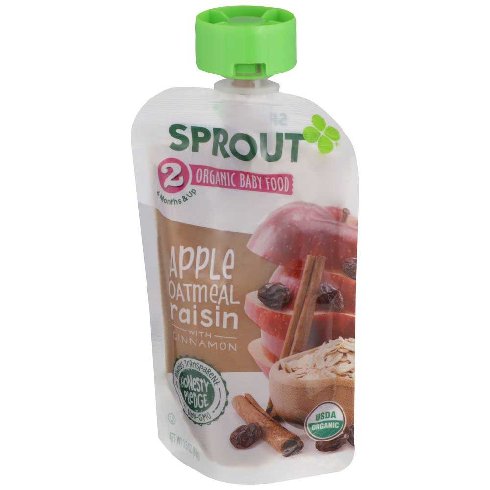 Sprout Organic Apple Oatmeal Raisin with Cinnamon Baby Food, 3.5 Ounce -- 12 per case