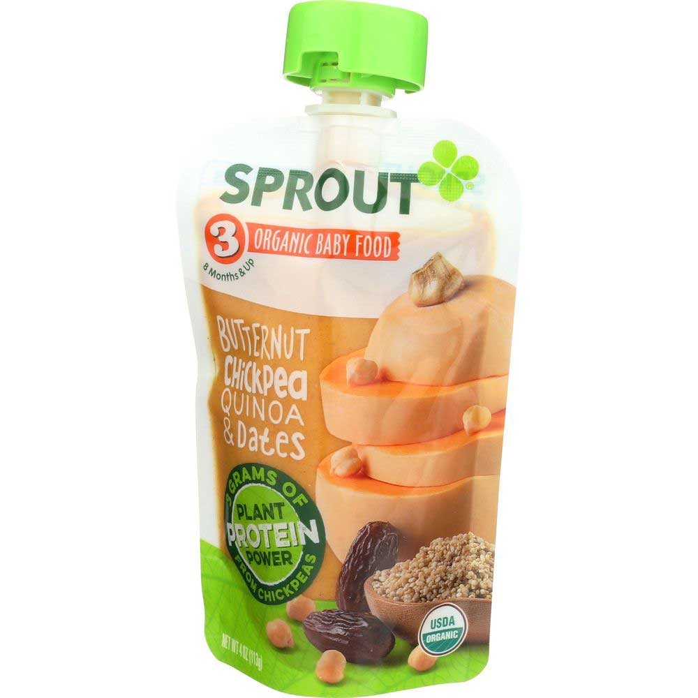 Sprout Organic Butternut Chickpea Quinoa and Dates Baby Food, 4 Ounce -- 6 per case