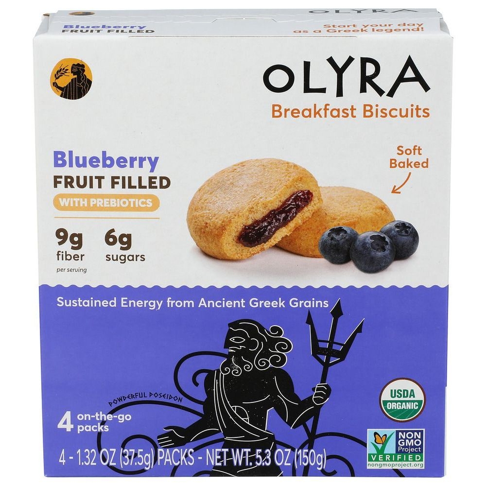 Olyra Organic Blueberry Fruit and Grain Biscuit, 5.28 Ounce -- 6 per case