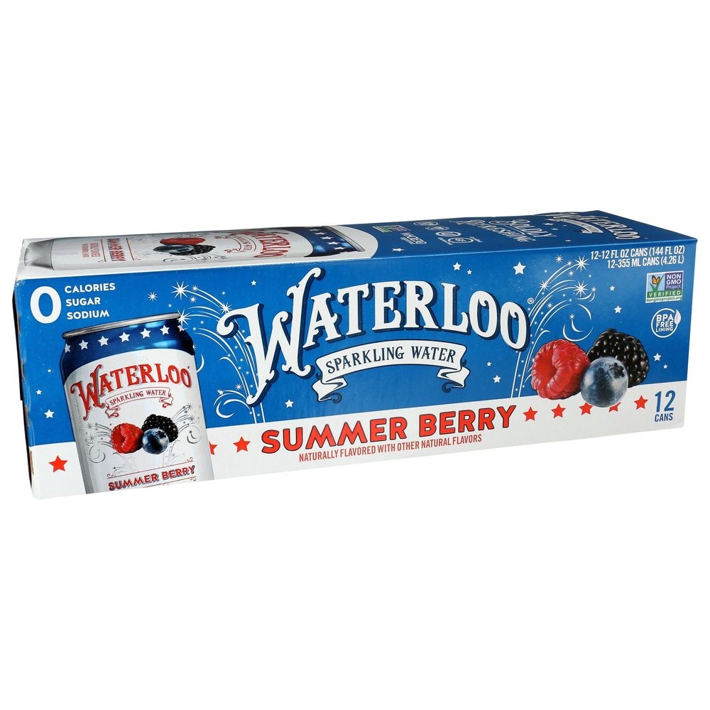 Waterloo Summer Berry Sparkling Water, 12 Fluid Ounce -- 24 per case
