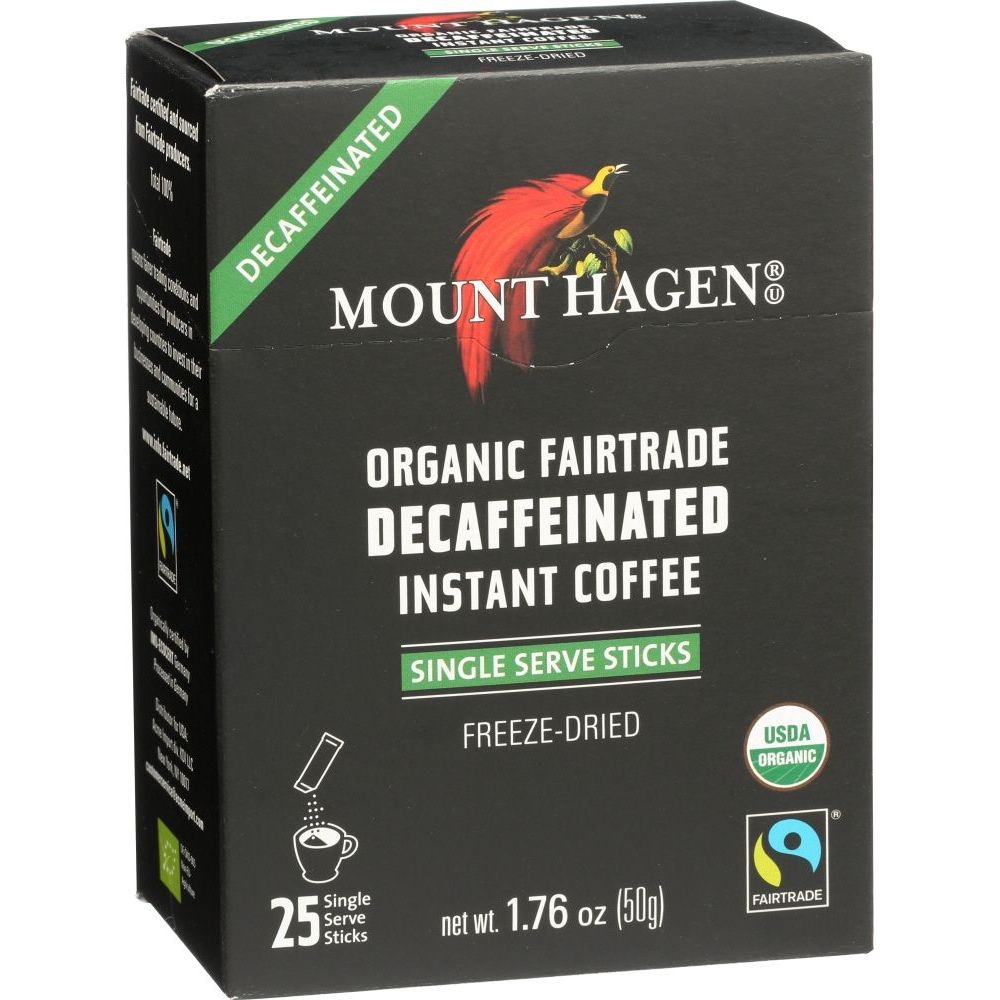 Mount Hagen Organic Fairtrade Decaffeinated Instant Coffee, 1.76 Ounce -- 8 per case
