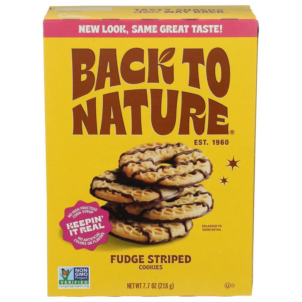 Back to Nature Fudge Striped Cookies, 7.7 Ounce -- 6 per case
