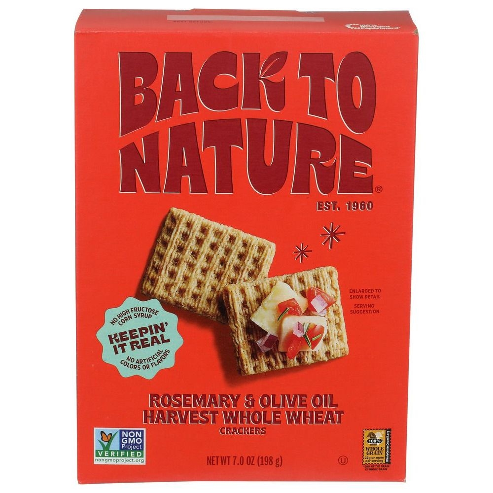 Back to Nature Rosemary and Olive Oil Stoneground Wheat Crackers, 7 Ounce -- 12 per case