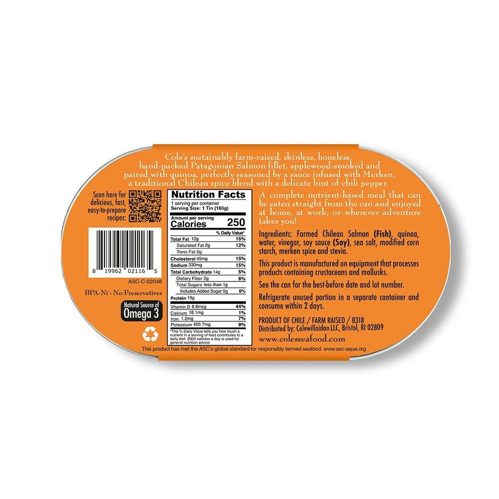 Coles Patagonian Smoked Salmon Fillet with Quinoa, 5.6 Ounce -- 6 per case