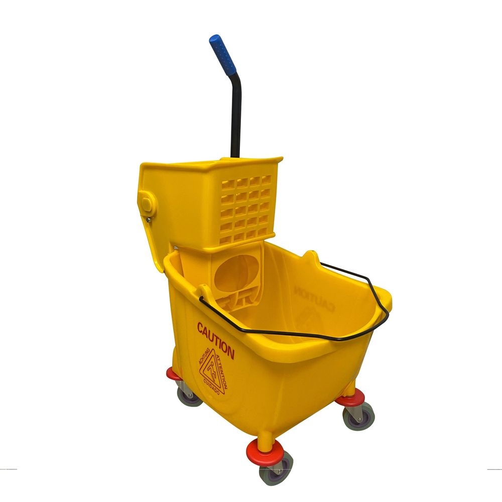 Performance Plus Yellow 45 Degree Bend Side Press Wringer and Mop Bucket - Combo, 36 Quart