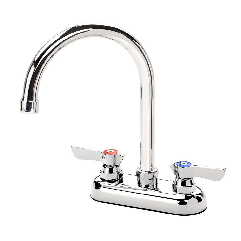 Krowne Silver Series 4 inch Center Deck Mount Faucet with 6 inch Wide Gooseneck Spout