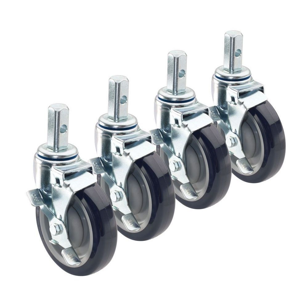 Krowne 6 inch Overall Sheet Pan Rack Stem Caster with 5 inch Wheel for Aluminum Racks , set of 4