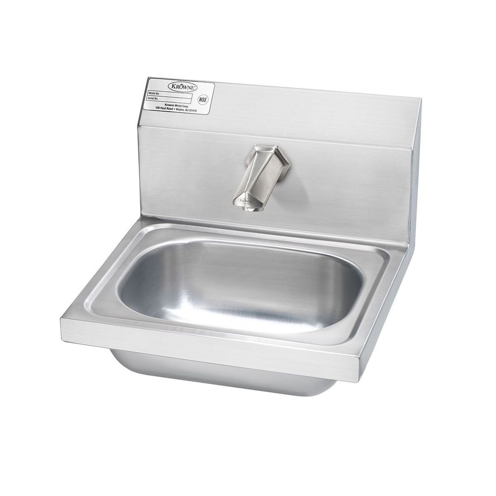 Krowne Hand Sink with Single Hole Electronic Sensor Faucet, 16 x 15 x 14 inch