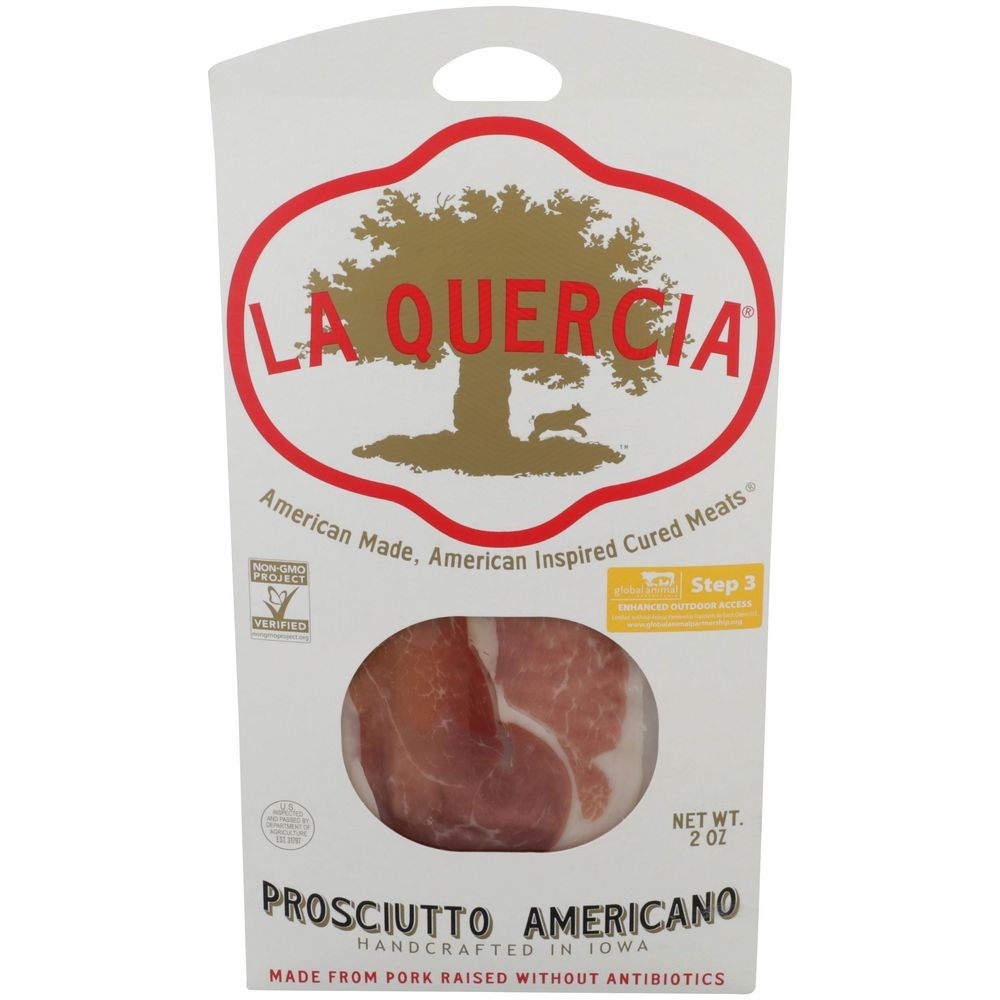 La Quercia Sliced Prosciutto Americano, 2 Ounce -- 12 per case