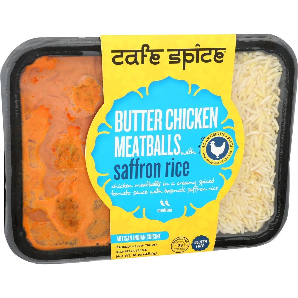 Cafe Spice Butter Chicken Meatballs with Saffron Rice, 16 Ounce -- 6 per case