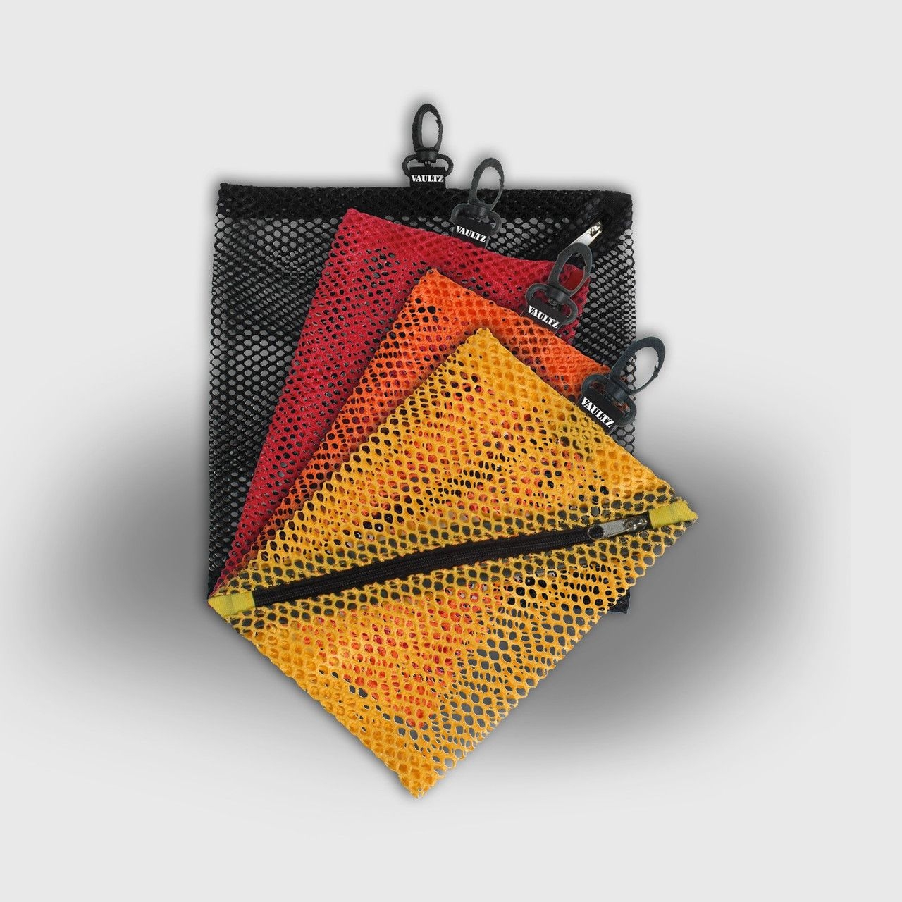 Vaultz Vaultz Mesh Storage Bags, Black; Orange; Red; Yellow