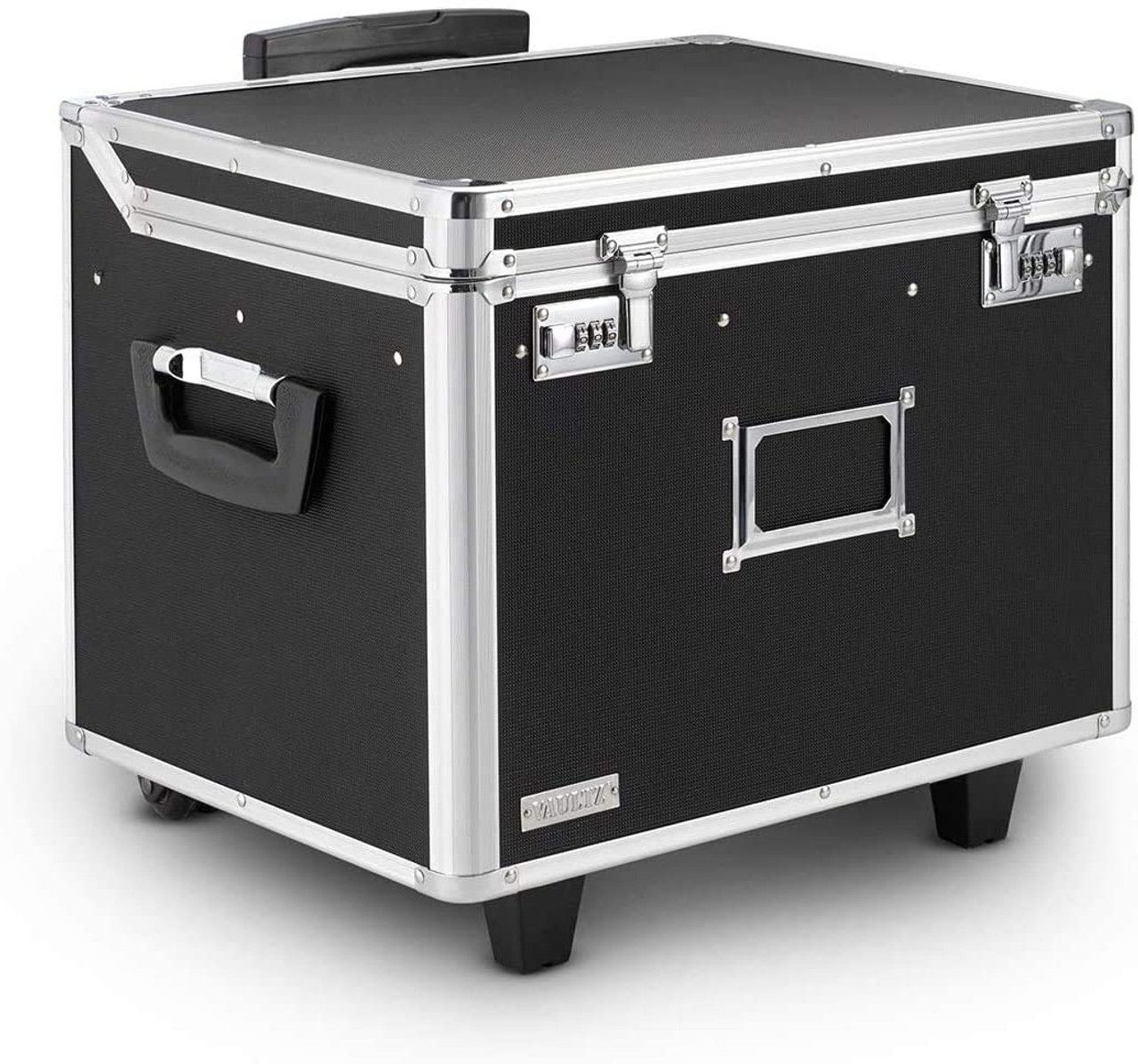 Vaultz Lock Mobile File Chest Storage Box, Letter/Legal, Black