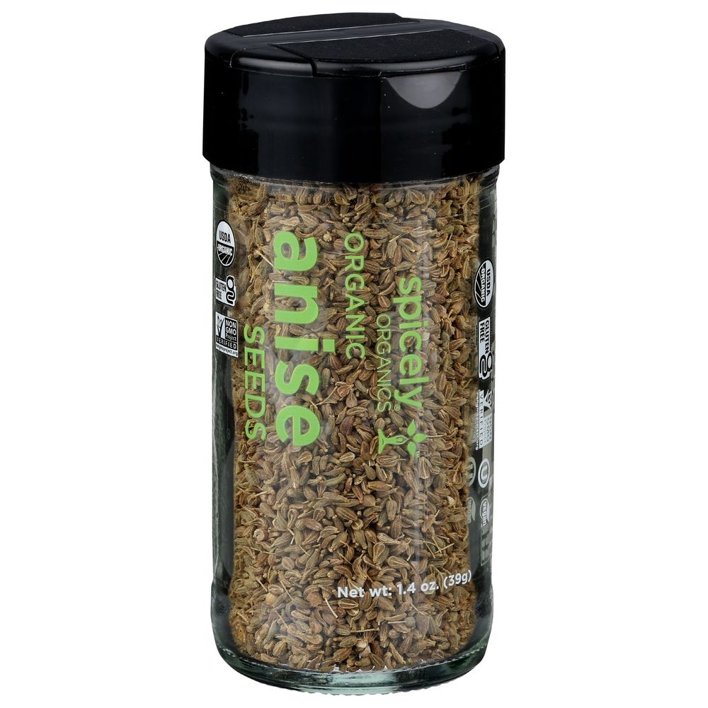 Spicely Organics Whole Anise Seeds, 1.4 Ounce Glass Jar -- 3 per case