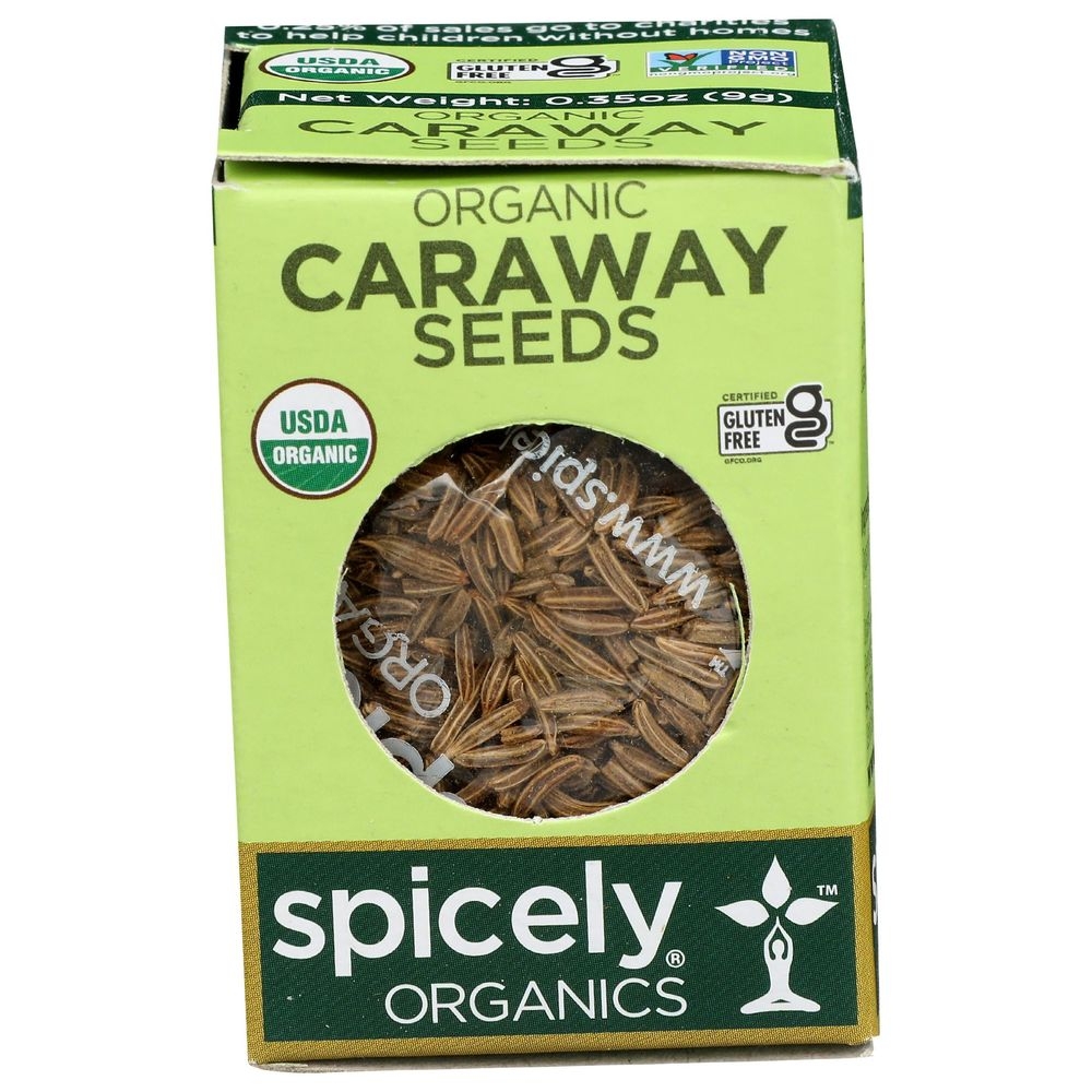 Spicely Organics Caraway Seeds, 0.35 Ounce Box -- 6 per case