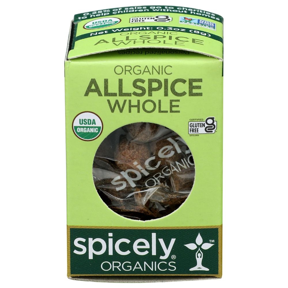 Spicely Organics Whole Allspice, 0.3 Ounce Box -- 6 per case