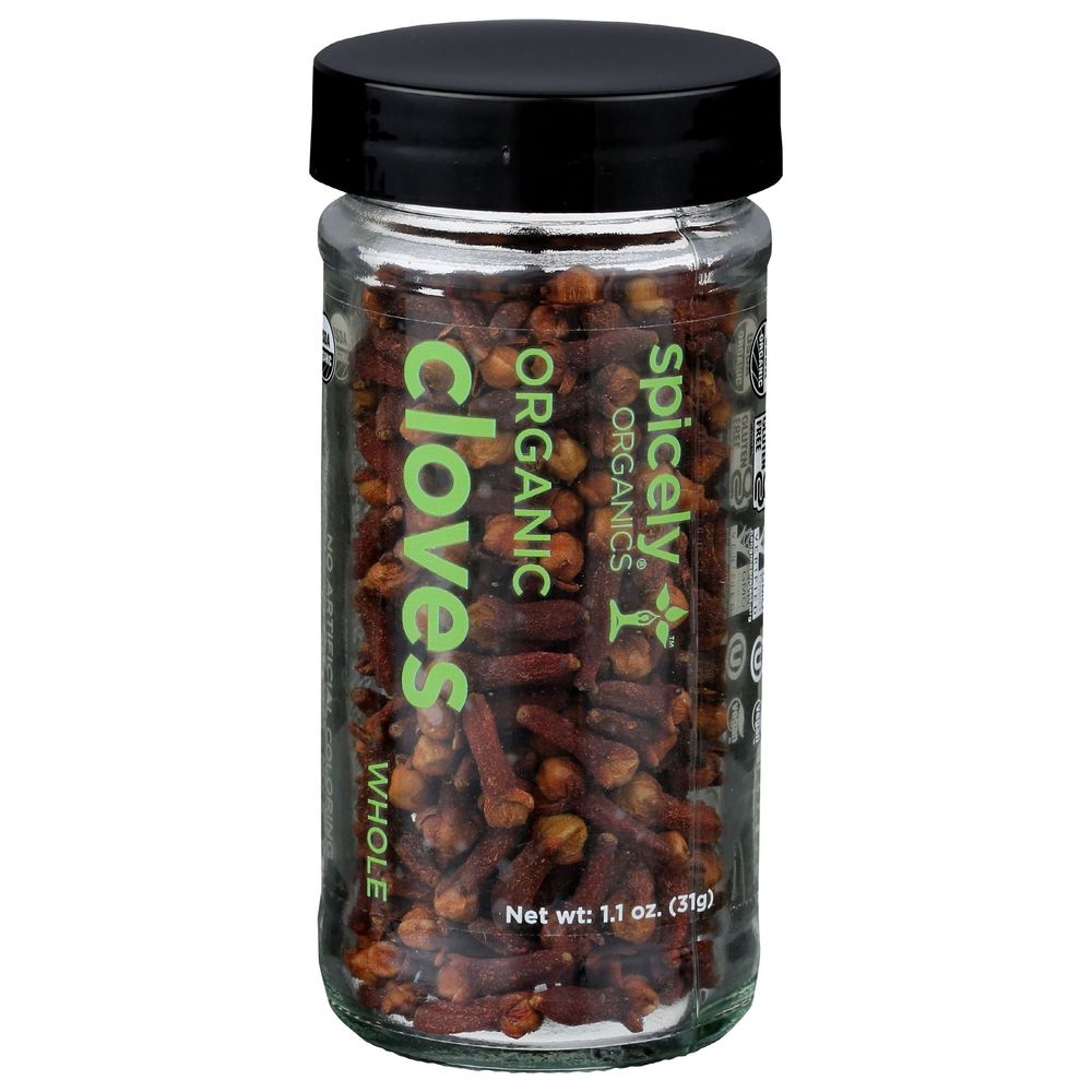 Spicely Organics Whole Clove, 1.1 Ounce Glass Jar -- 3 per case