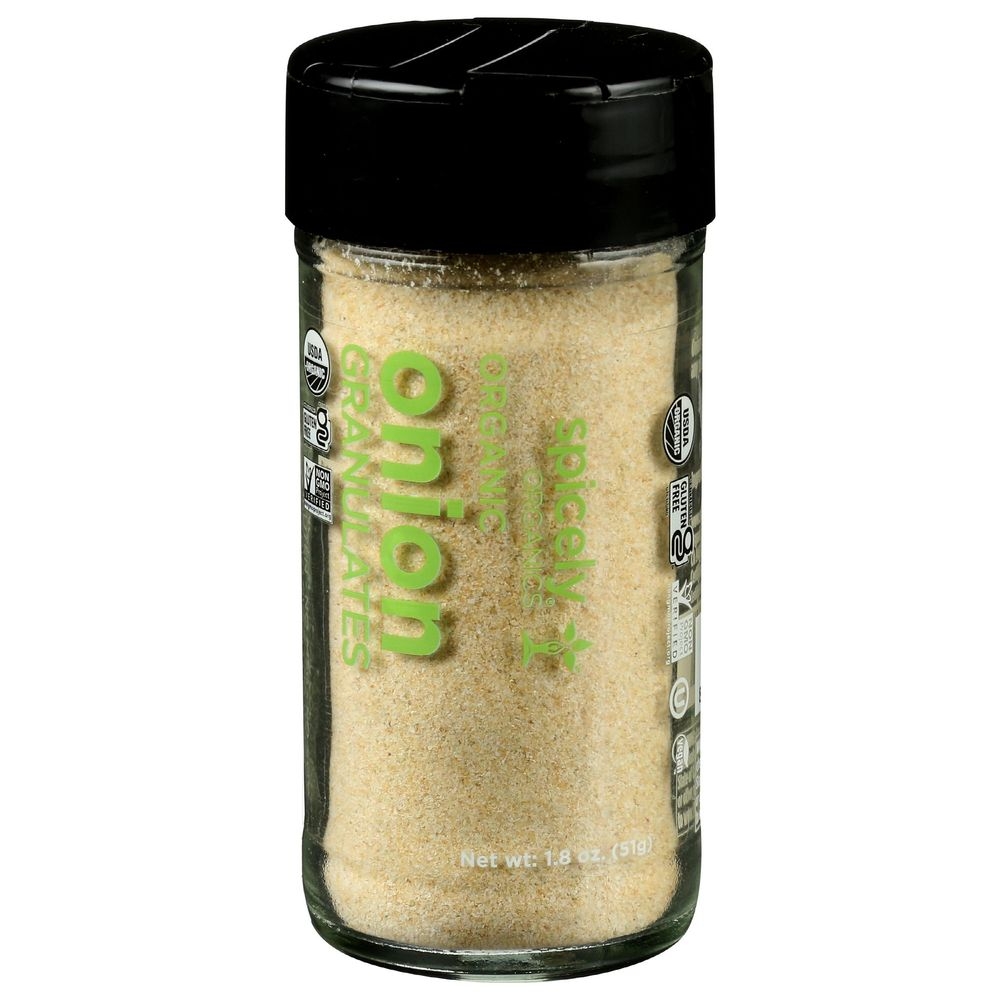 Spicely Organics Onion Granulates, 1.8 Ounce Glass Jar -- 3 per case