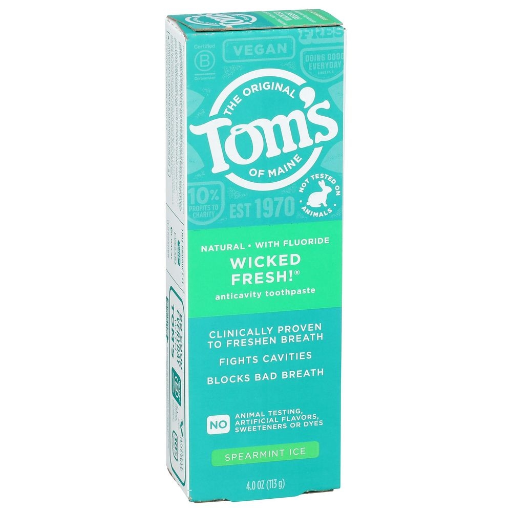 Toms Of Maine Wicked Fresh Spearmint Ice Natural Fluoride Toothpaste, 4 Ounce