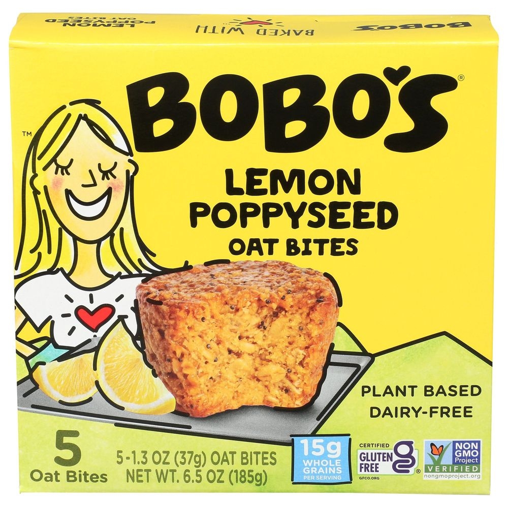 Bobos Lemon Poppyseed Oat Bites, 6.5 Ounce -- 6 per case