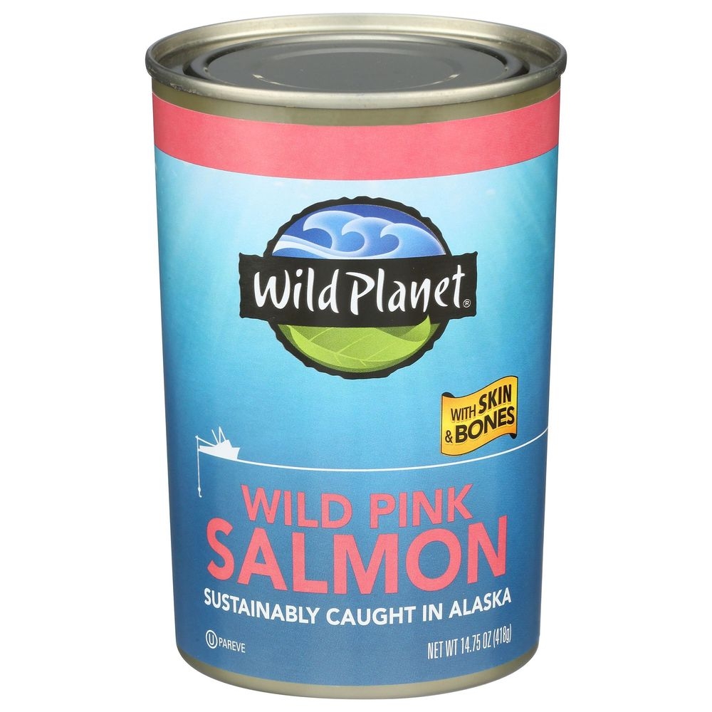 Wild Planet Wild Pink Salmon with Skin and Bones, 14.75 Ounce Can -- 12 per case