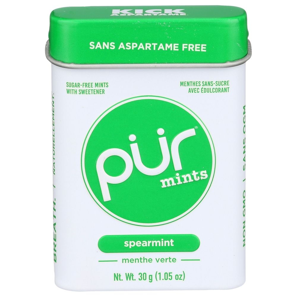 Pur Spearmint Mints, 1.05 Ounce Tin -- 12 per case