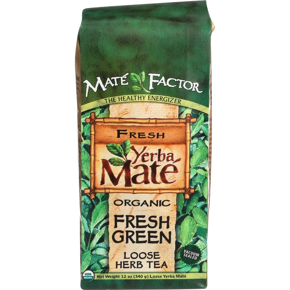 Mate Factor Organic Fresh Green Yerba Mate Loose Herb Tea, 12 Ounce -- 6 per case