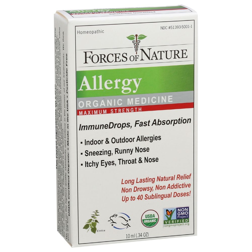 Forces of Nature Organic maximum Strength Allergy Drops, 10 Milliliter