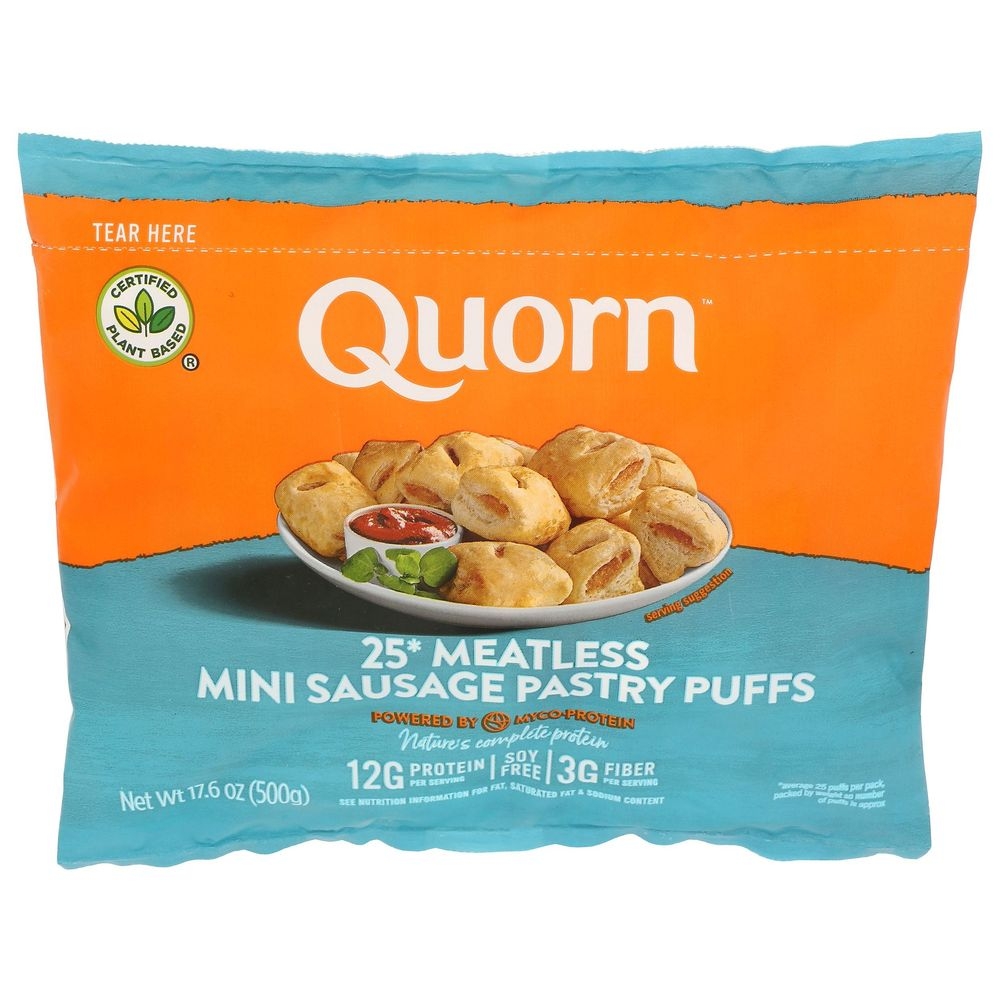Quorn Meatless Mini Sausage Pastry Puffs, 17.6 Ounce -- 10 per case