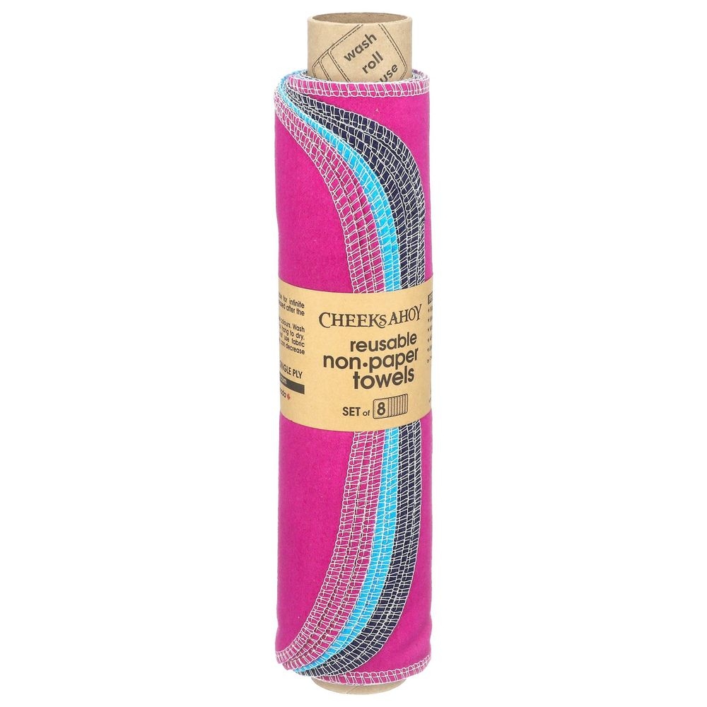 Cheeks Ahoy Jewel Pre Rolled Reusable Non Paper Towel, 8 count -- 6 per case