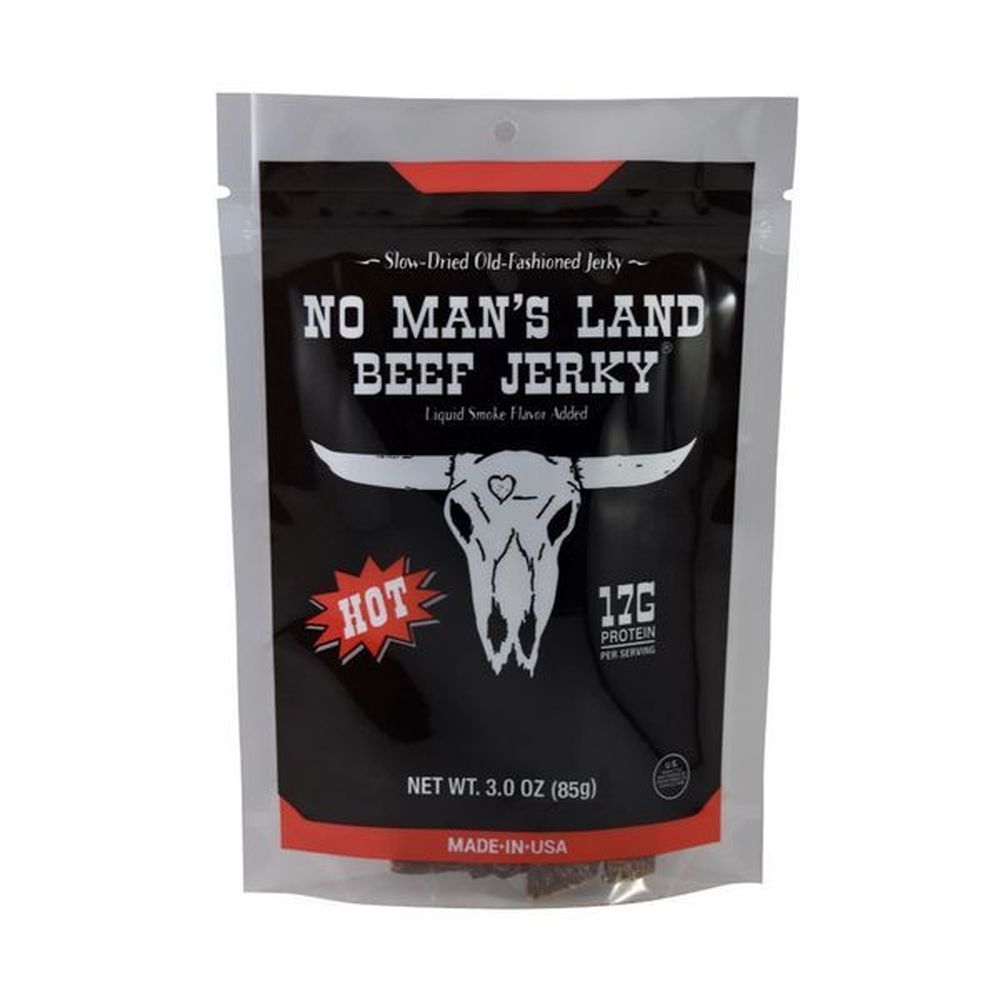 No Mans Land Hot Beef Jerky, 3 Ounce -- 8 per case
