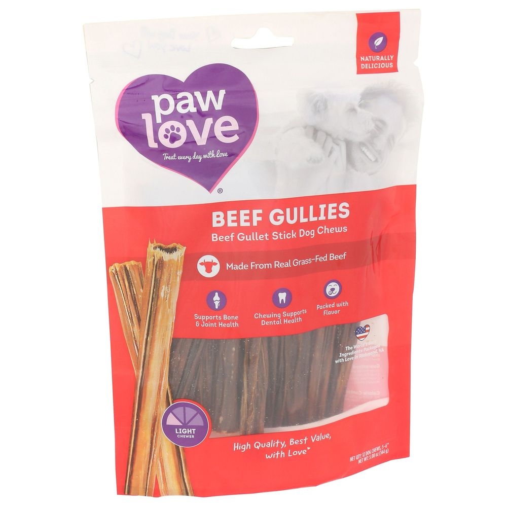 Paw Love Beef Gullet Stick Dog Chews, 12 count -- 6 per case