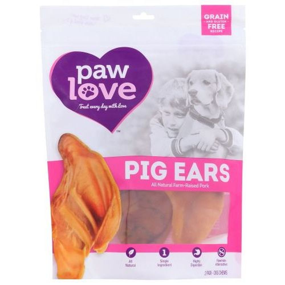 Paw Love Pig Ears Dog Chews, 2 count -- 6 per case