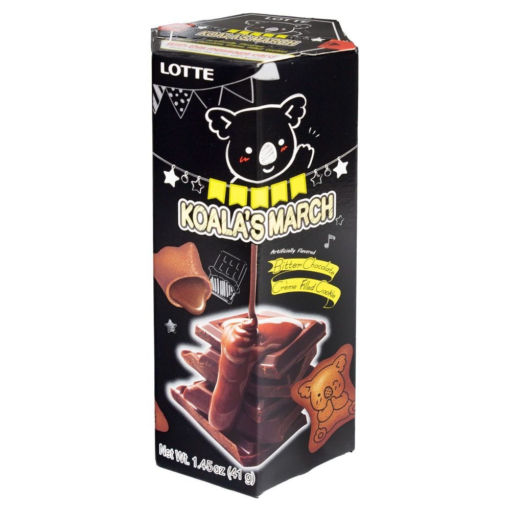 Lotte Koalas March Bitter Chocolate Creme Filled Cookies, 1.45 Ounce -- 6 per case
