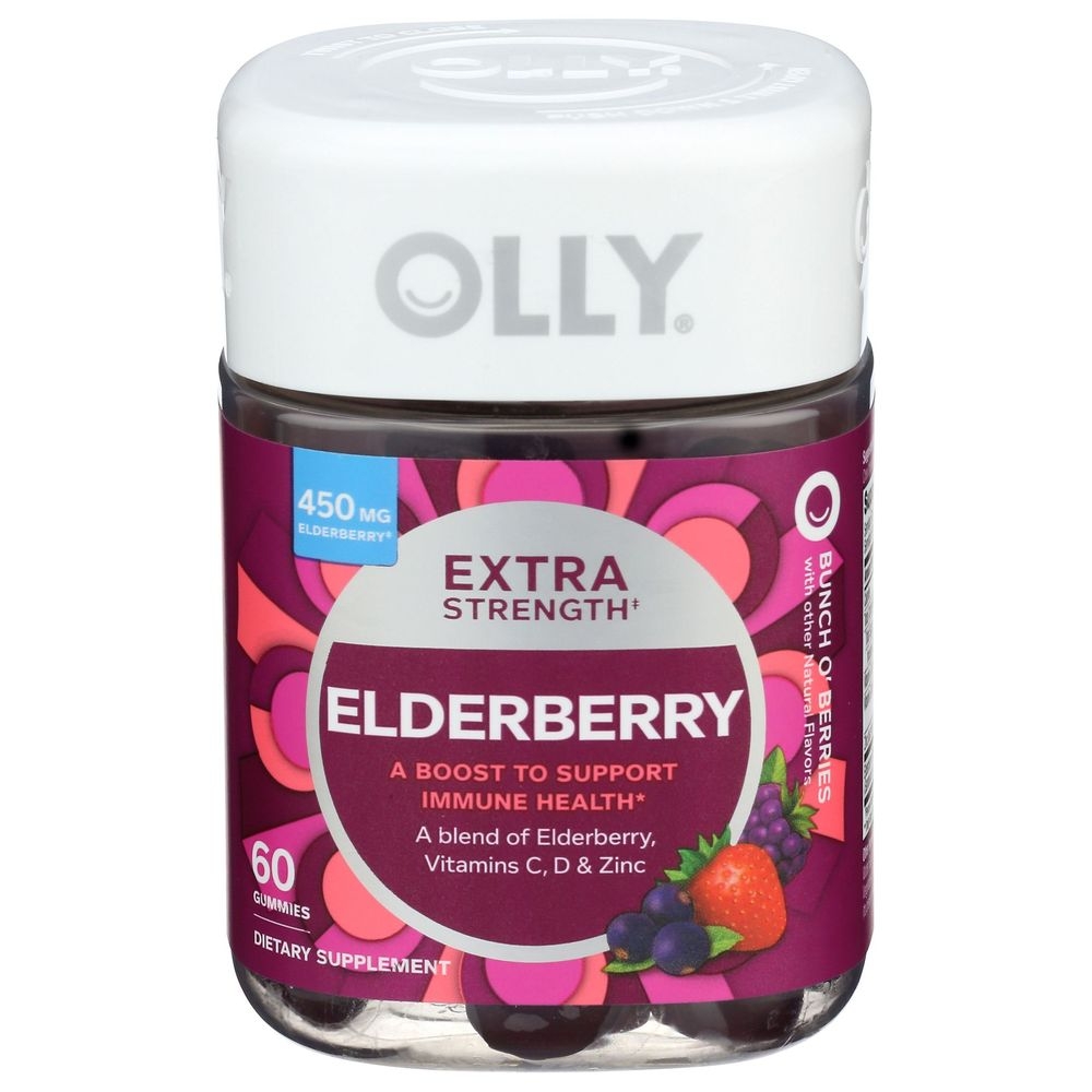 Olly Bunch O Berries Extra Strength Elderberry Gummies, 60 Count