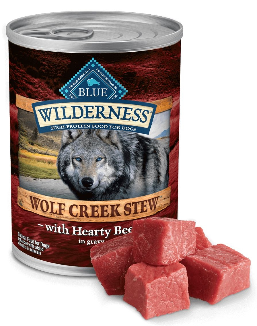 Blue Buffalo Wilderness Wolf Creek Stew Hearty Beef Stew Wet Dog Food, 12.5 Ounce -- 12 Per Case