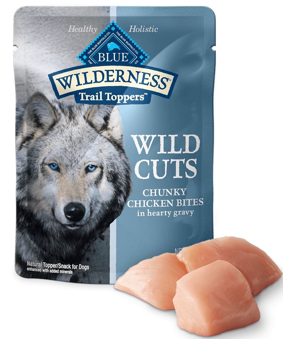 Blue Buffalo Wilderness Trail Toppers Chunky Chicken Bites in Hearty Gravy Dog Food, 3 Ounce -- 24 per case