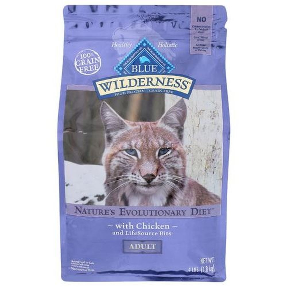 Blue Buffalo Wilderness High Protein Chicken Adult Dry Cat Food, 4 Pound -- 4 per case