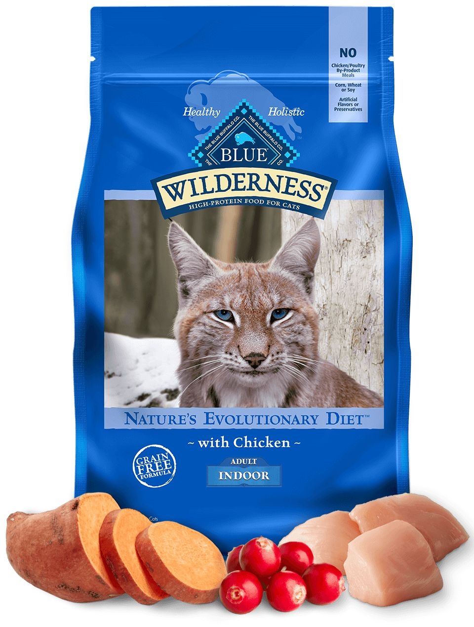 Blue Buffalo Wilderness Indoor Chicken Recipe Adult Dry Cat Food, 4 Pound -- 4 per case