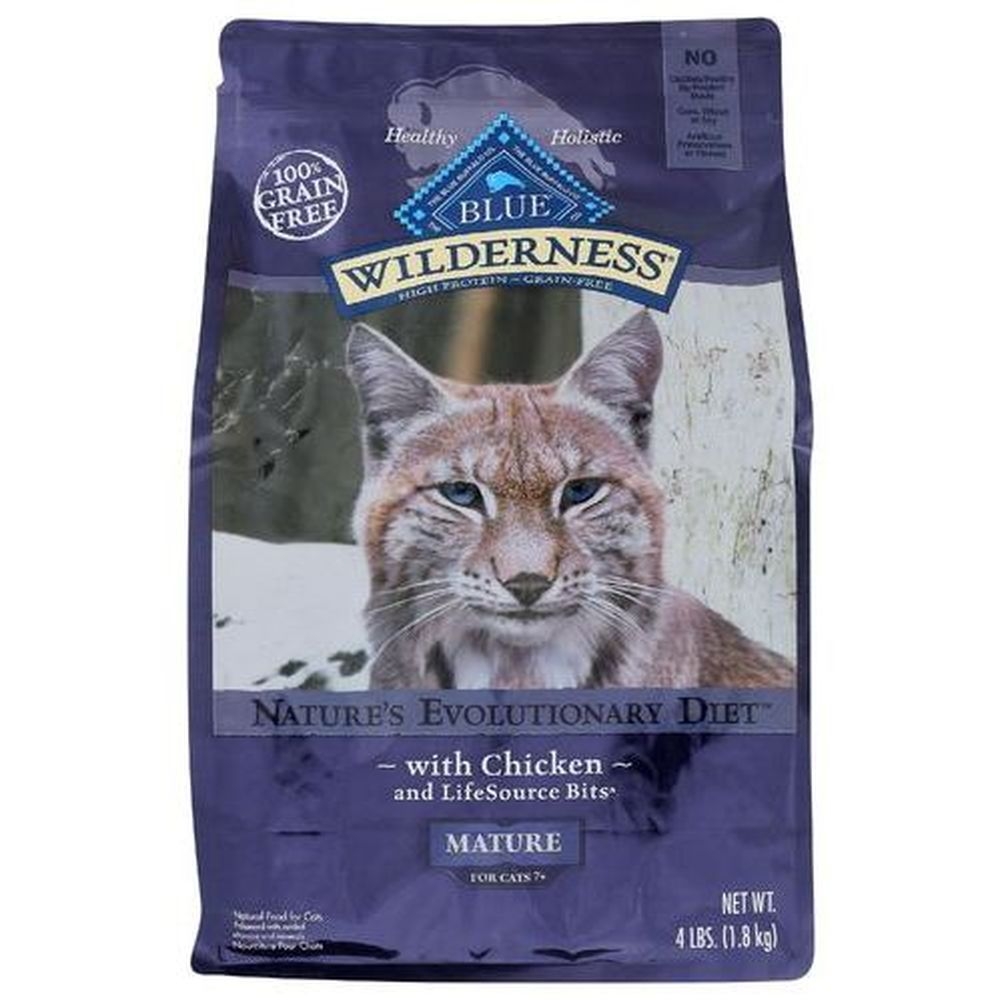 Blue Buffalo Wilderness Chicken Recipe Mature Cat Food, 4 Pound -- 4 per case
