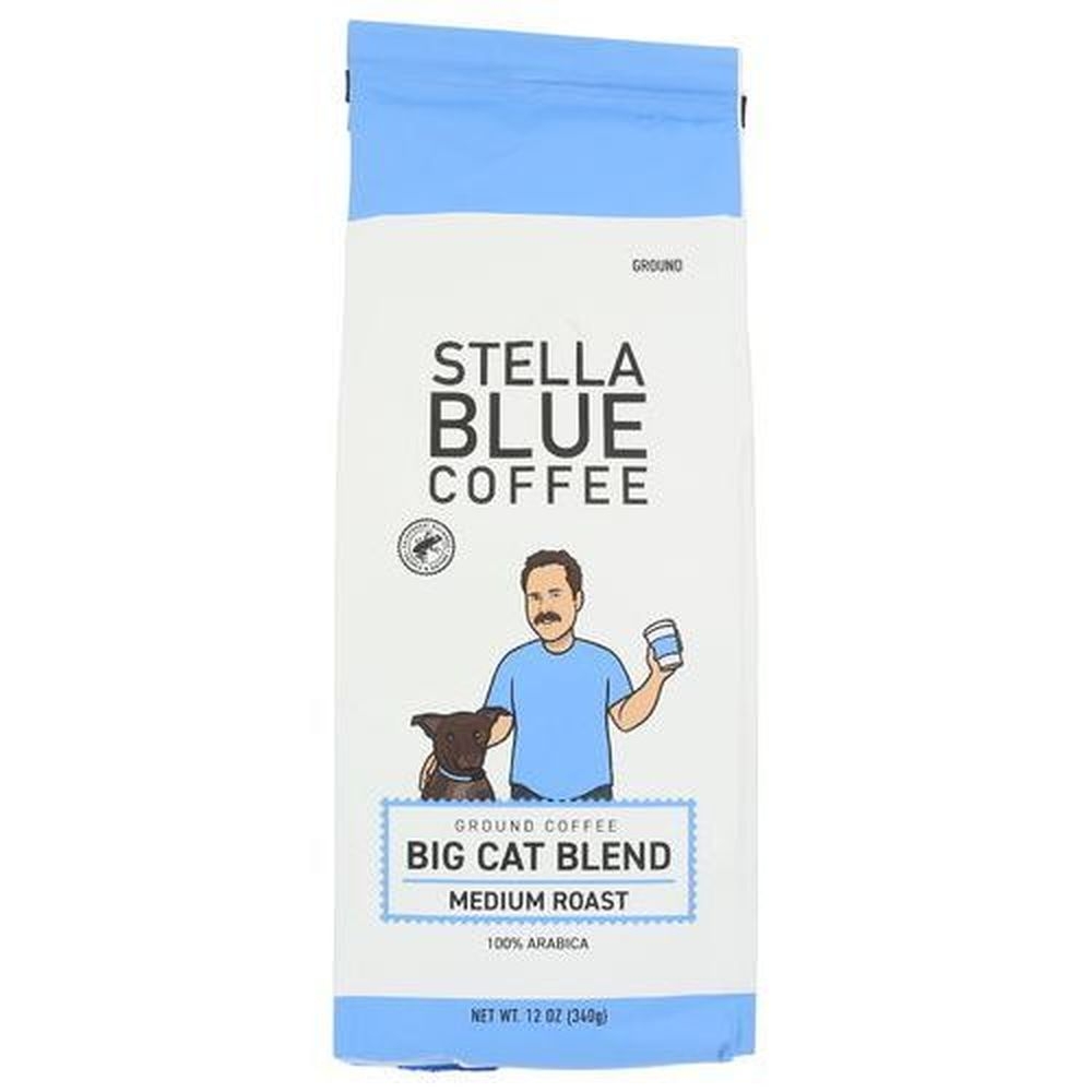 Stella Blue Big Cat Blend Medium Roast Coffee, 12 Ounce -- 8 per case