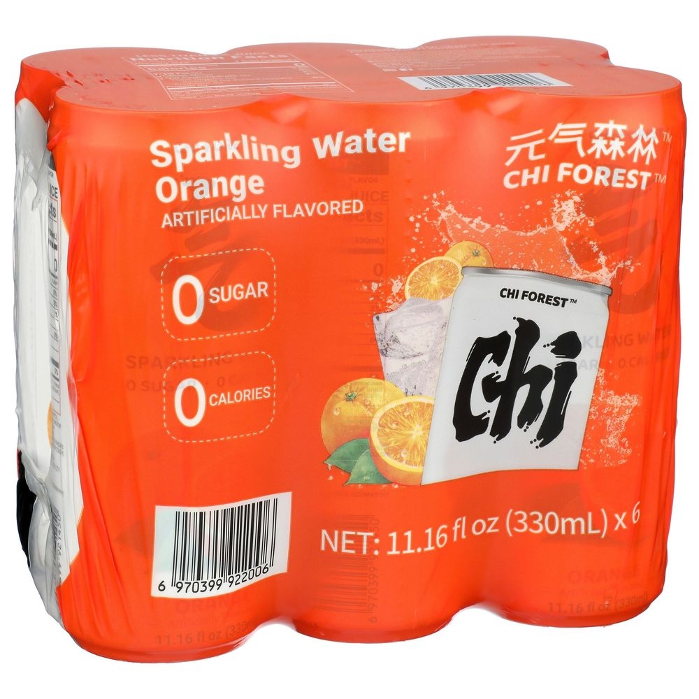 Chi Forest Orange Sparkling Water, 11.16 Fluid Ounce -- 6 per case