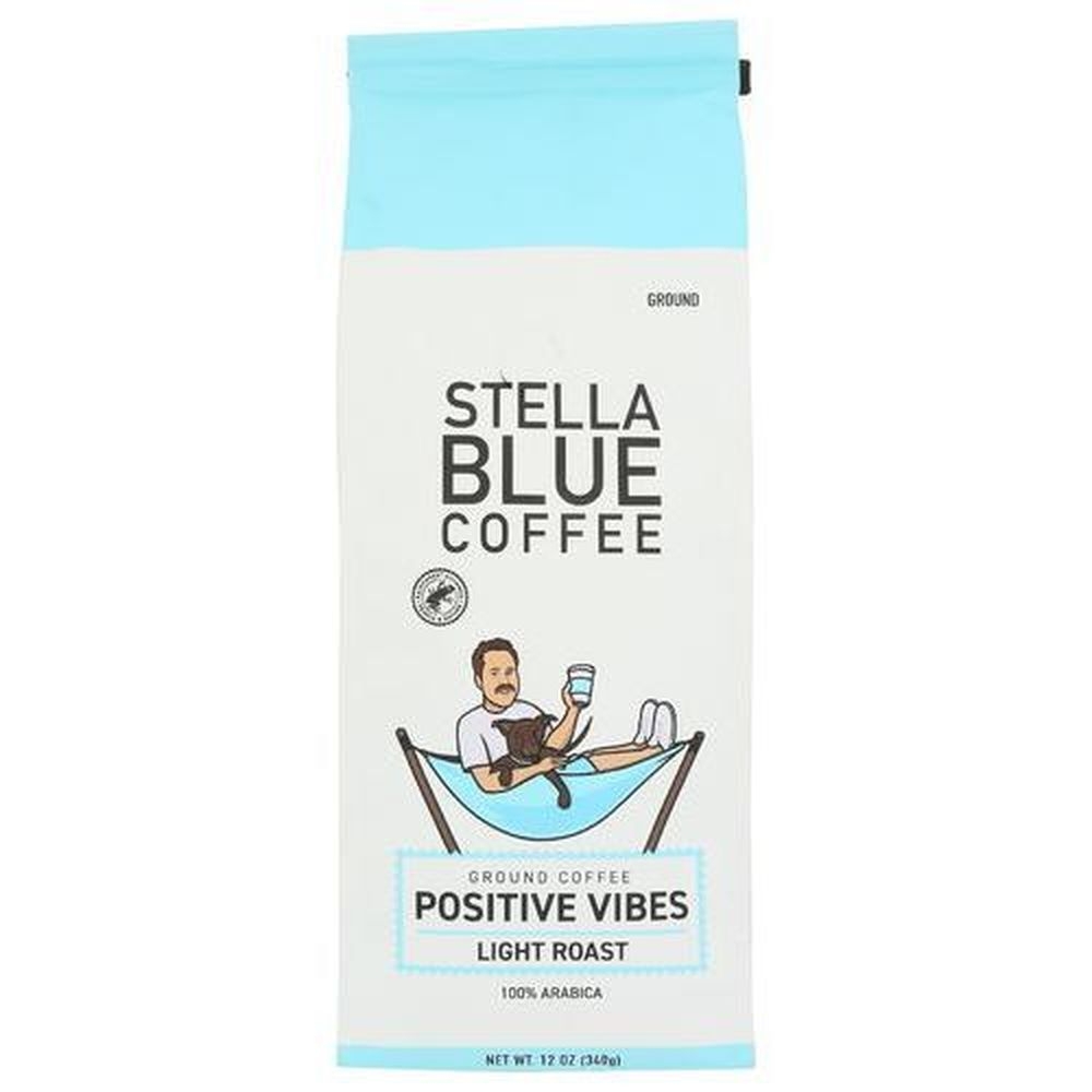 Stella Blue Positive Vibes Light Roast Ground Coffee, 12 Ounce -- 8 per case