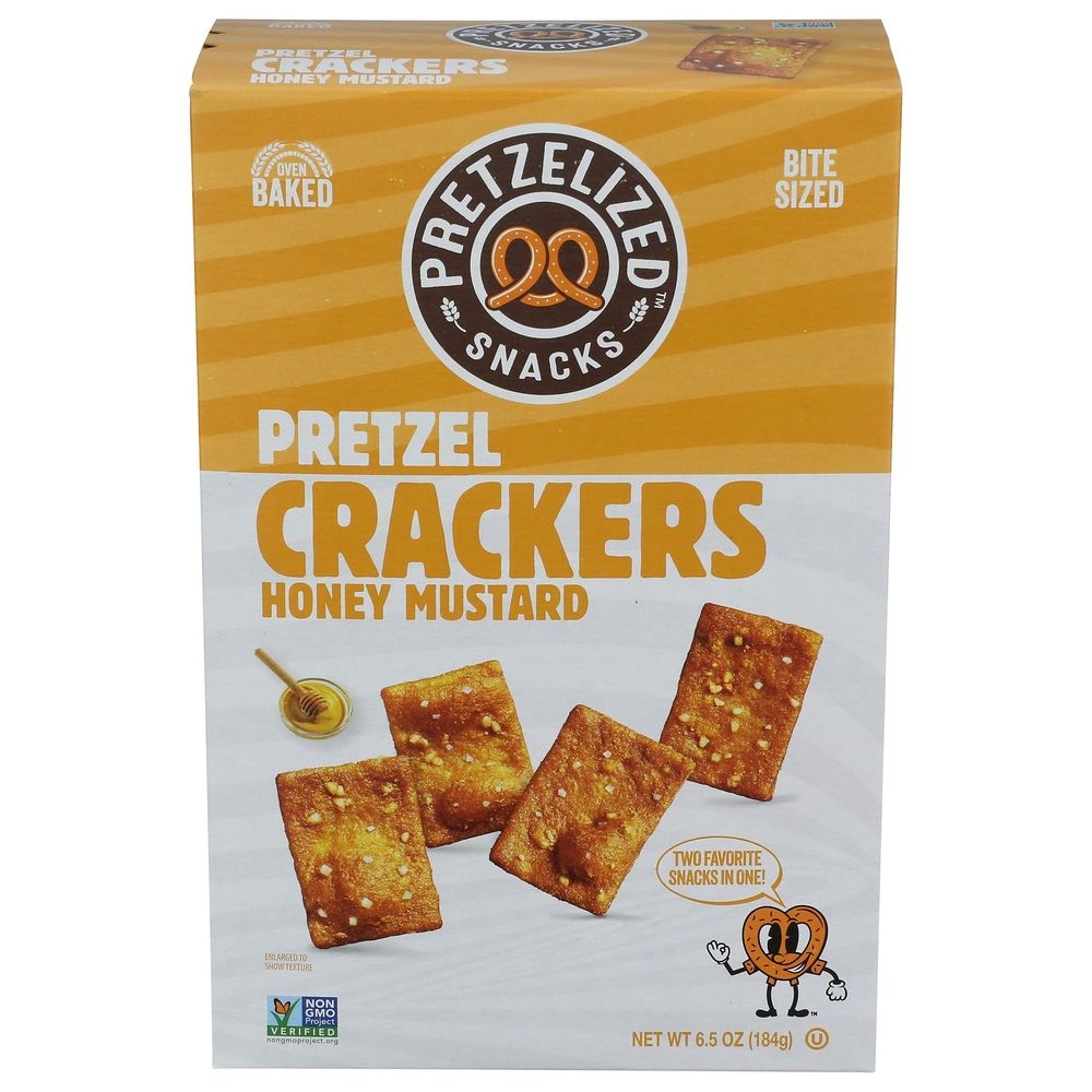 Pretzelized Snacks Honey Mustard Pretzel Crackers, 6.5 Ounce -- 12 per case