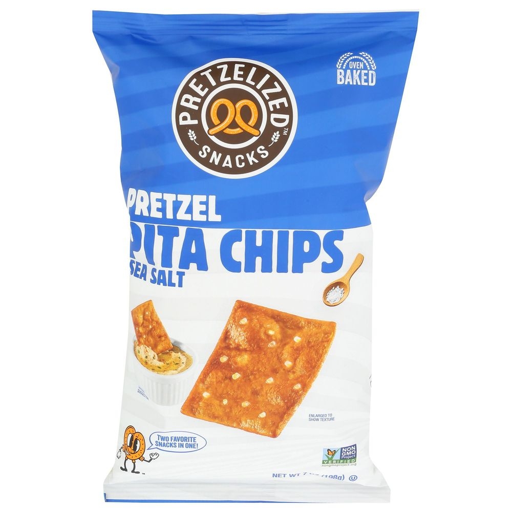 Pretzelized Snacks Sea Salt Pretzel Pita Chips, 7 Ounce -- 12 per case