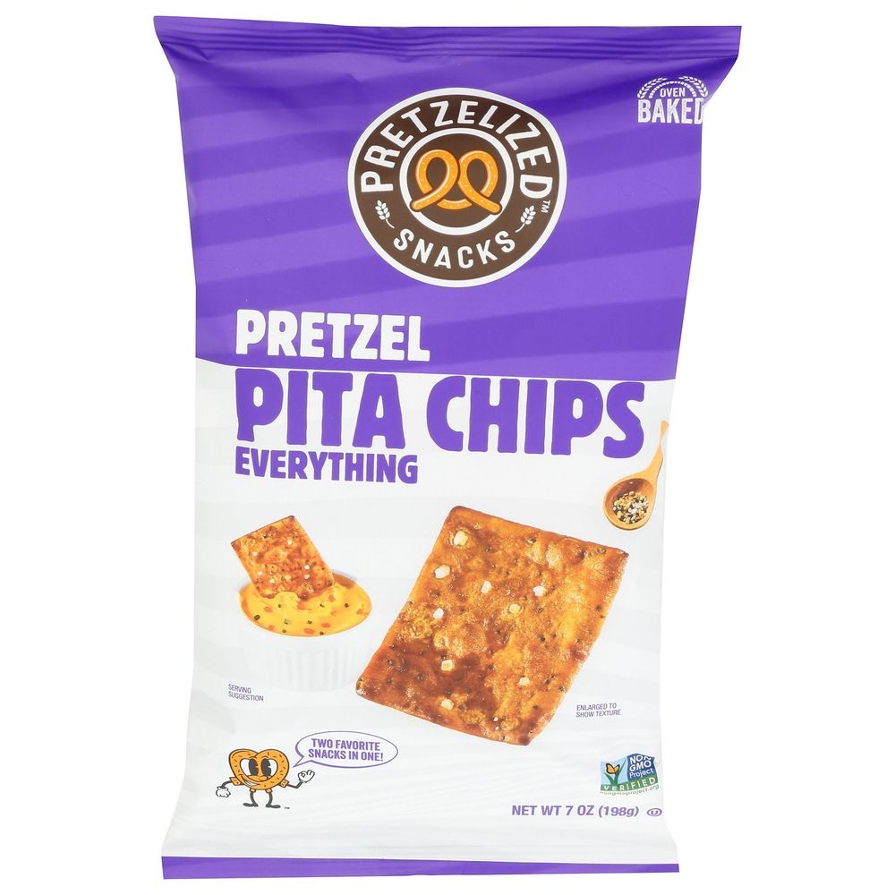 Pretzelized Snacks Everything Pretzel Pita Chips, 7 Ounce -- 12 per case